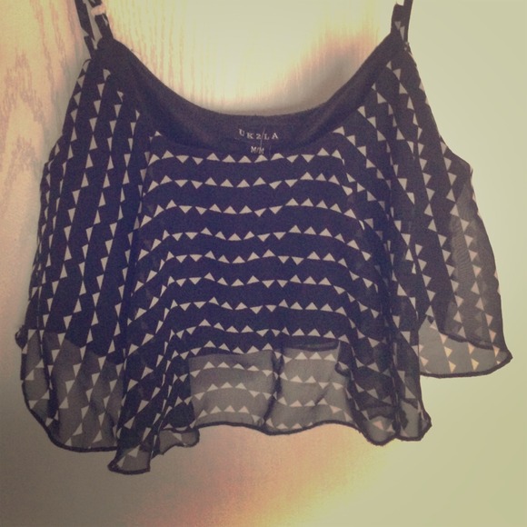 Black Loose Flare Crop Tank Top