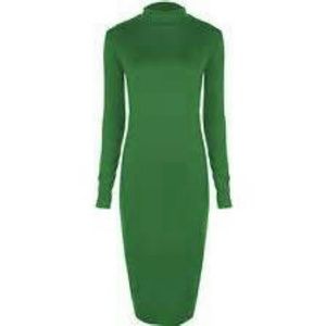 Highneck Bodycon Midi Dress