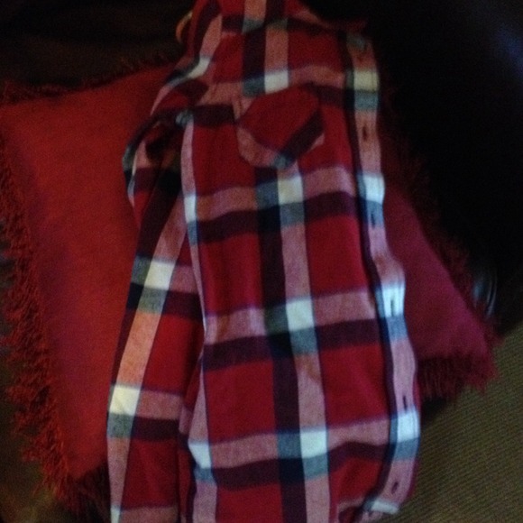 Red white and blue shirt dress, small