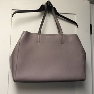 Dove gray leather bag