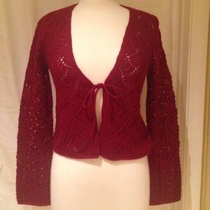 Crocheted long sleeve vest