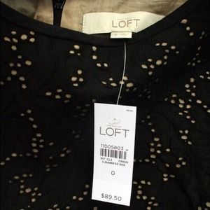 NEW Loft Black/Tan Eyelet dress