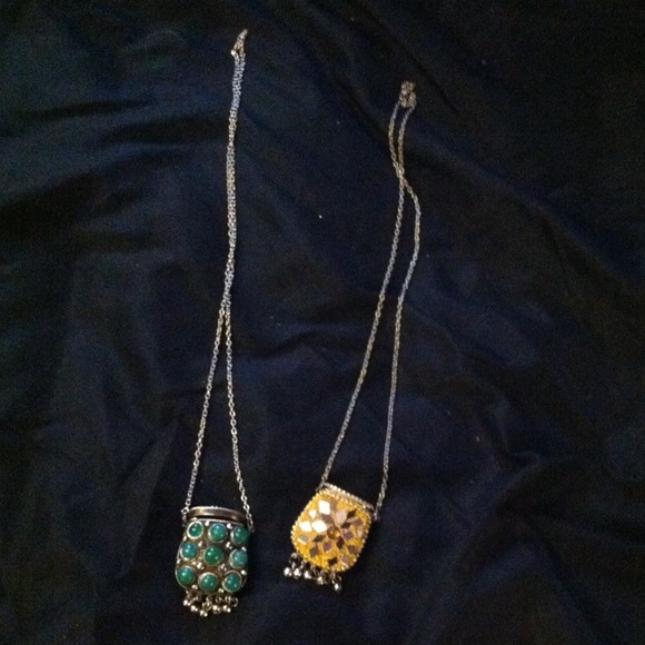 2 long handmade necklaces from India
