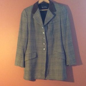 100% Wool Riding Jacket with Suede Collar