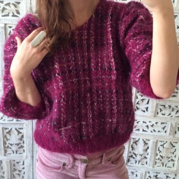 Sweaters - 🍎SOLD vintage fuzzy boucle crop sweater