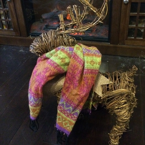 Multi-color cashmere blend winter weather scarf