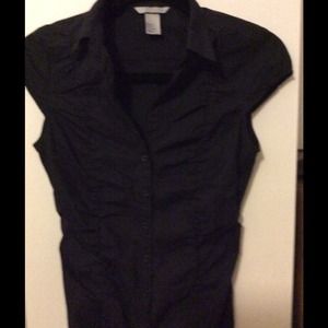 H&M. Black button up capped sleeves