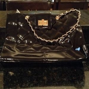 Aldo Large Quilted Patent Leather Purse
