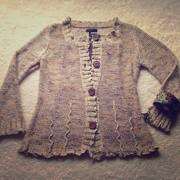 BCBGMaxAzria Sweaters - BCBGMAXAZRIA Button Up Woven Sweater
