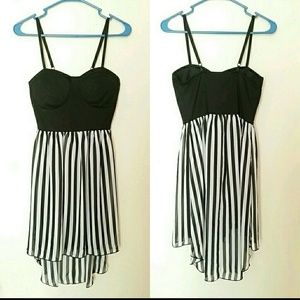 Stripes Black and White Bustier Dress
