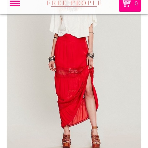 Free People Woodstock lace maxi skirt 🌹sold ❌ - Picture 4 of 4
