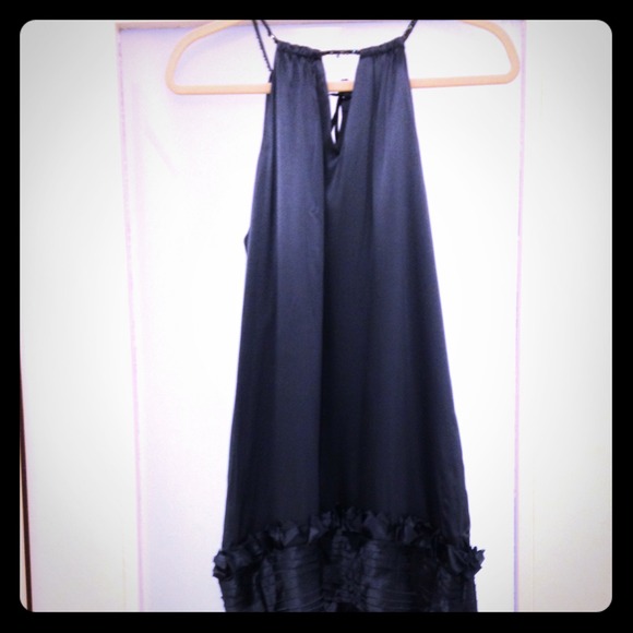 BCBG halter flapper dress with rhinestone detail