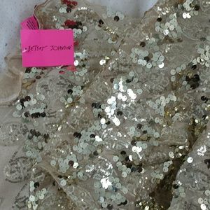 Betsey Johnson gold sequin scarf