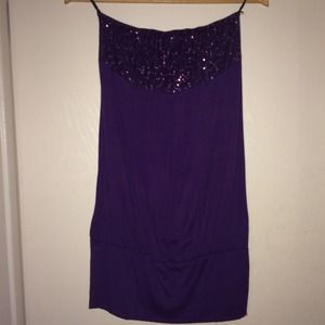 Purple Strapless Sequin Dress!