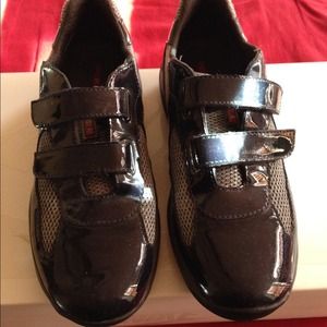 Boys Patent Leather Prada Double Strap