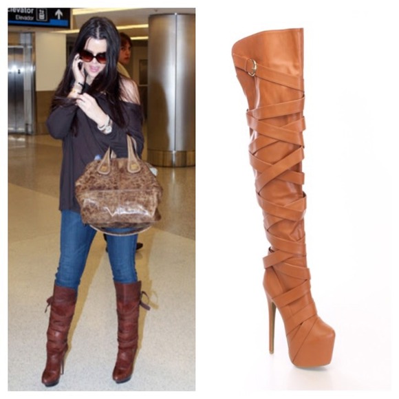 Thigh High Cognac Boots