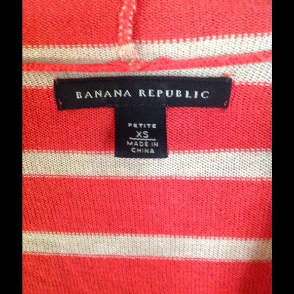 BR Coral/Natural Stripe Drape Cardigan - Picture 4 of 4