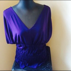 Batwing sleeve purple top