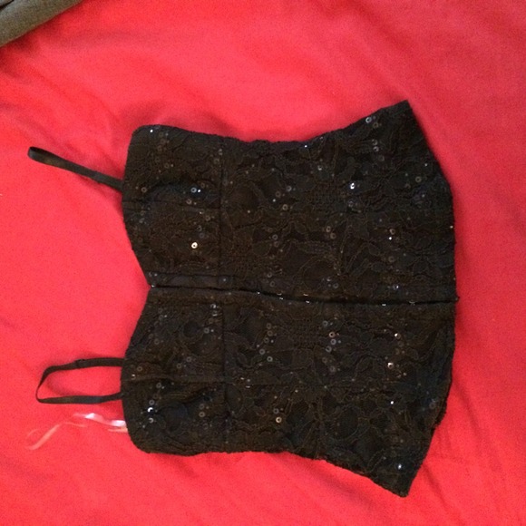 Black sequence top