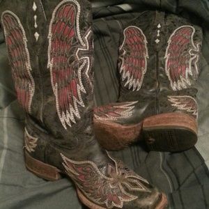 Black&red CORRAL BOOTS