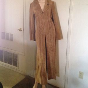100%Leather Wet Seal Maxi Coat SZ M