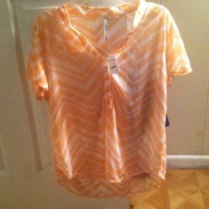 Orange and white shirt