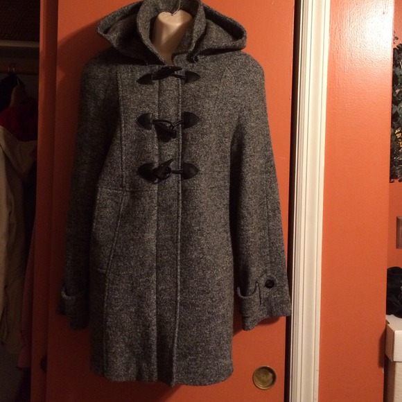 Grey Hilary Radley 3/4 tweed coat plus zipper $55
