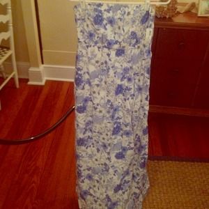Blue and white maxi dress size M