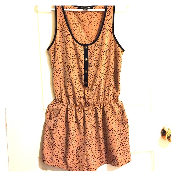 F21 Printed Silky Romper