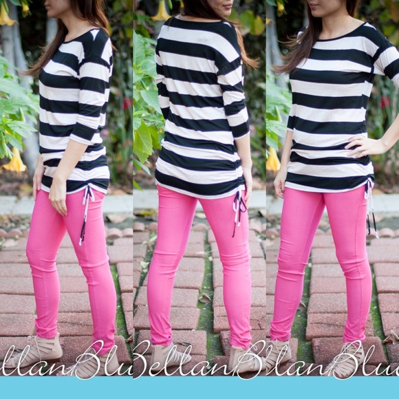 The NEBRASKA striped top - BLACK - Picture 4 of 4