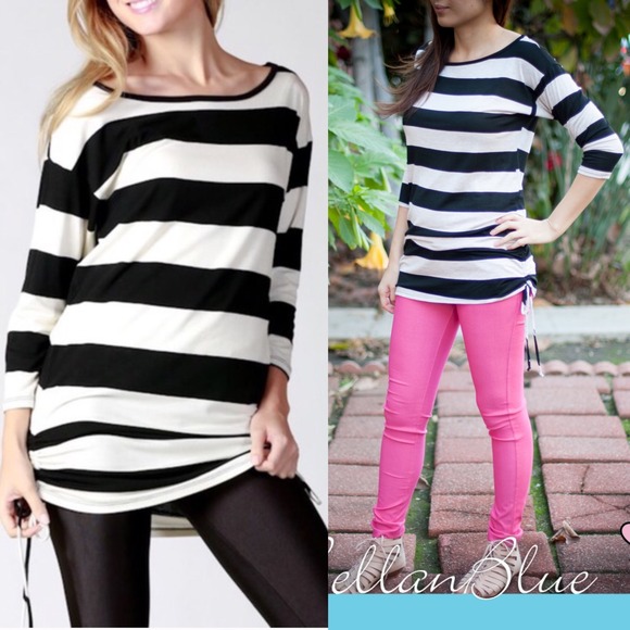 Tops - The NEBRASKA striped top - BLACK