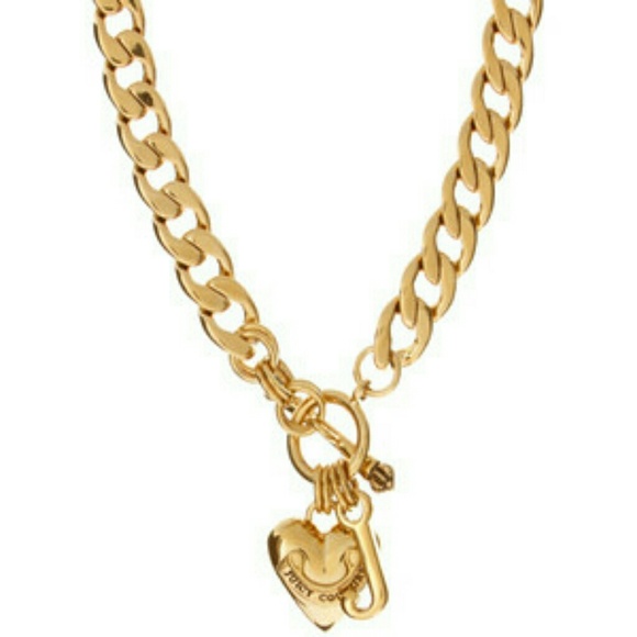 Gold colored juicy couture necklace's