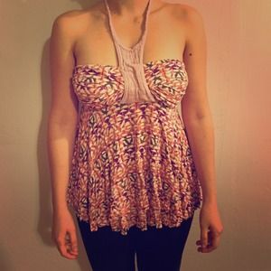 Free People Multi-Colored Halter Top