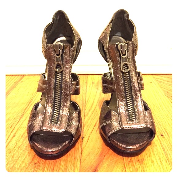 Gunmetal Snake Skin Heels