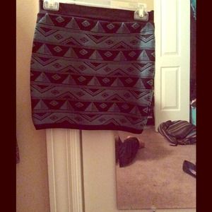 Green Tribal Print Tube Skirt