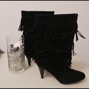 Chinese Laundry Fringe Suede Boots