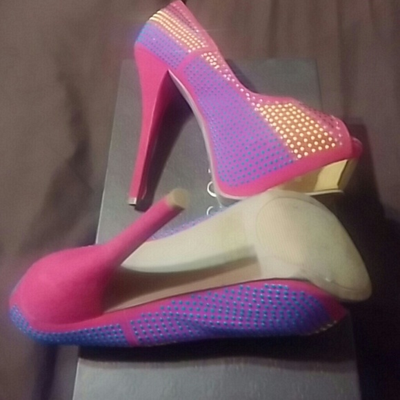Saucy hot pink multicolor stilettos - Picture 3 of 4