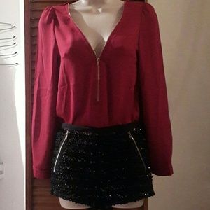 high waisted sequin shorts