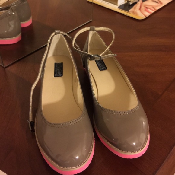Gray and pink Mary Jane shoes - New!