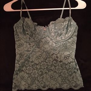 Lace bralette in turquoise