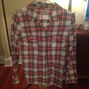 Slouchy plaid shirt