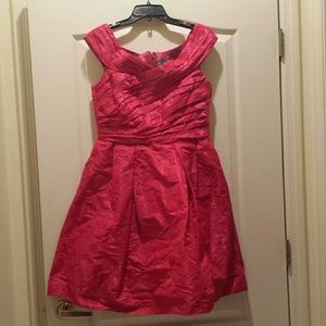 Pink off the shoulder cocktail dress