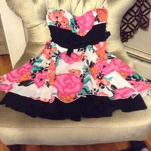 Strapless floral dress-never worn!