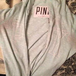 Pink zip up with hole