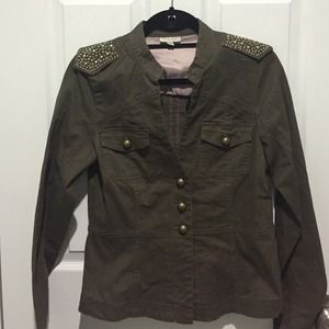 Military style jacket in olive