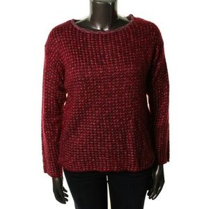 Elementz Pink Crochet Metallic Long Sleeve Sweater