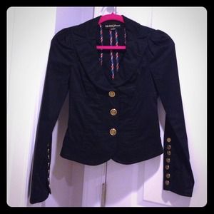 Black Guess Jacket With Gold Buttons