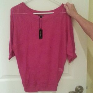 Hot pink sweater with matching sparkly tank