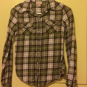 Mossimo Green plaid flannel