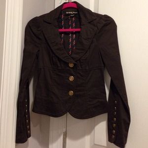 Brown Guess Jacket With Gold Buttons